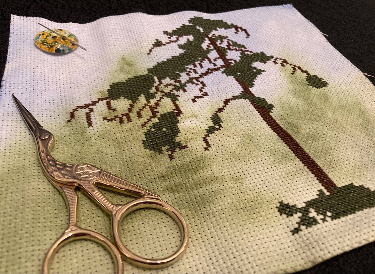 Jack Pine Tree Cross Stitch / Embroidery or Needlepoint Mini Pattern